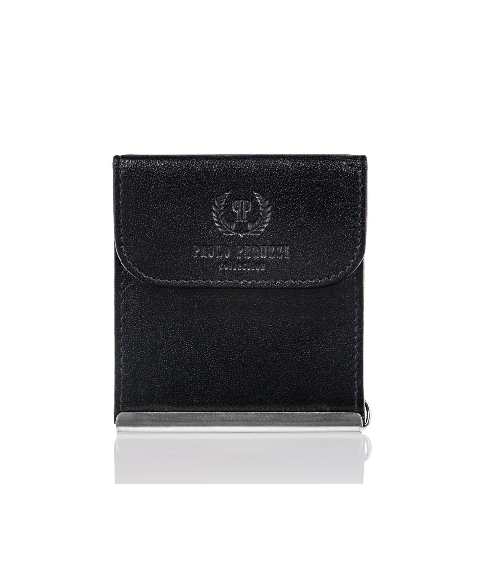 PAOLO PERUZZI Pánska kožená peňaženka T-10-BL | čierna