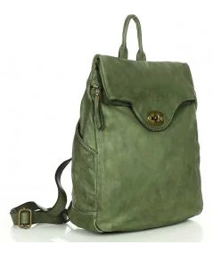 MARCO MAZZINI Veľký dámsky kožený batoh Handmade | zelená