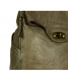 MARCO MAZZINI Veľký dámsky kožený batoh Handmade | béž taupe