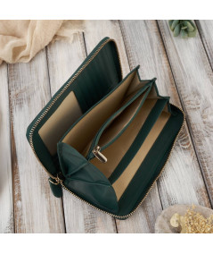 PAOLO PERUZZI Elegantná dámska kožená peňaženka AV-05-GR | zelená