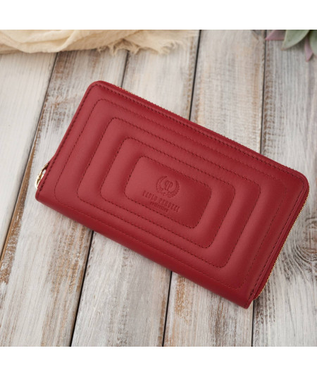 PAOLO PERUZZI Elegantná dámska kožená peňaženka AV-05-RD | červená