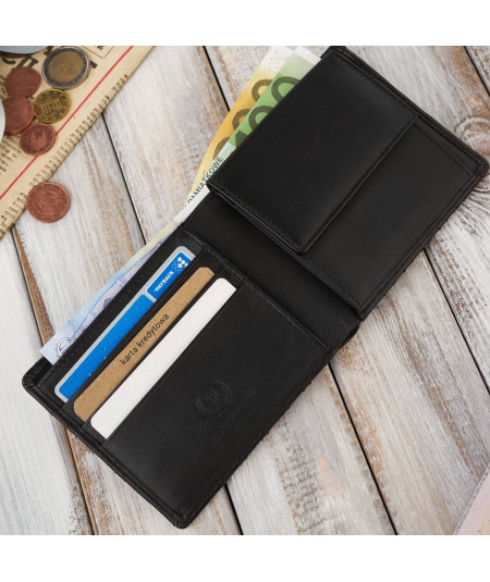 PAOLO PERUZZI Pánska kožená peňaženka AV-06-BL | čierna