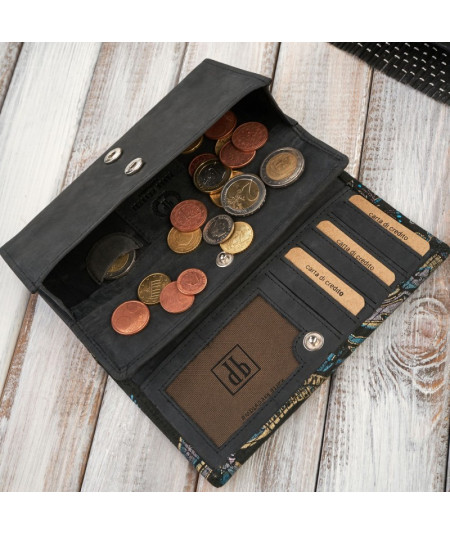 PAOLO PERUZZI Dámska kožená peňaženka s RFID T-09-G | čierna