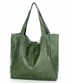 MARCO MAZZINI Kožená shopper kabelka handmade | zelená