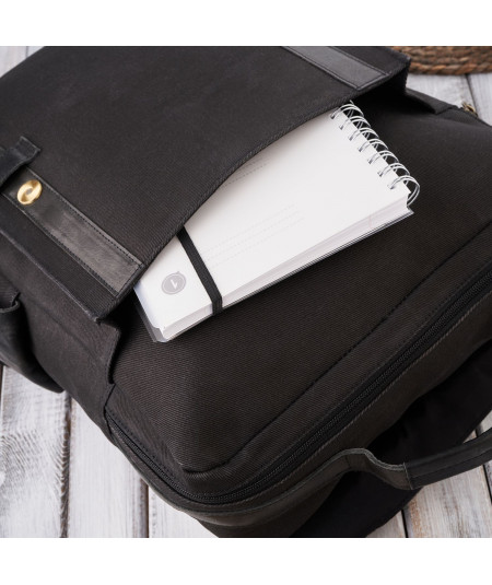 PAOLO PERUZZI Pánsky veľký batoh na notebook SI-01-BL | čierna