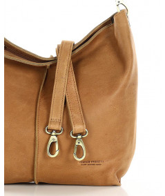 MARCO MAZZINI Kožená taška na rameno hobo bag | hnedá camel