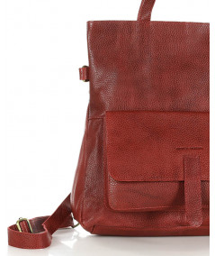 MARCO MAZZINI Kožená taška & batoh s vreckom | bordó