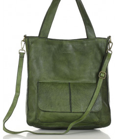 MARCO MAZZINI Dámska kožená shopper taška A4 | zelená
