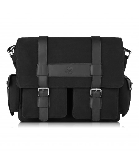 PAOLO PERUZZI Pánska taška na rameno A4 T-105-BL | čierna