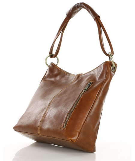MARCO MAZZINI Klasická prémiová kožená kabelka | hnedá