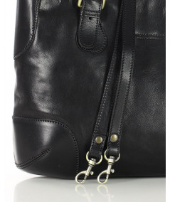 MARCO MAZZINI Klasická kožená kabelka do ruky | čierna