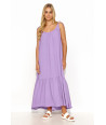 Makadamia Dlhé voľné šaty s viazanými ramienkami M836 | fialová