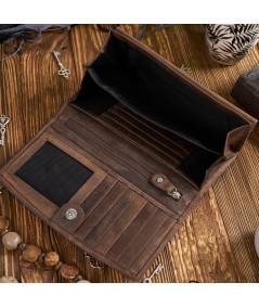 PAOLO PERUZZI Dámska kožená peňaženka + kľúčenka Vintage ZUP-104-BR | hnedá