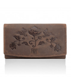 PAOLO PERUZZI Dámska kožená peňaženka + kľúčenka Vintage ZUP-104-BR | hnedá