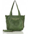 MARCO MAZZINI Vintage kožená taška s tromi vreckami | zelená