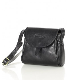 MARCO MAZZINI Mini kožená kabelka na telefón a peňaženku | čierna
