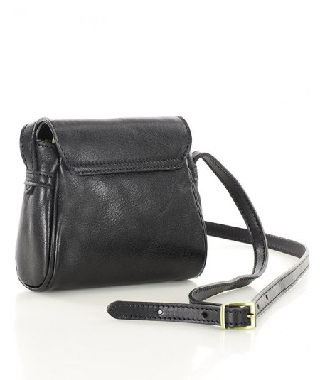 MARCO MAZZINI Mini kožená kabelka na telefón a peňaženku | čierna