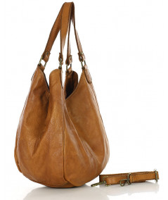 MARCO MAZZINI Ručne vyrobená dvojitá kožená taška cez rameno | camel