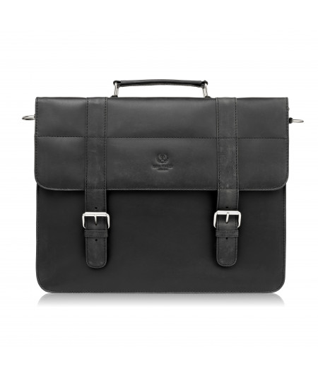 PAOLO PERUZZI Pánska kožená taška Vintage T-99-HBL | čierna