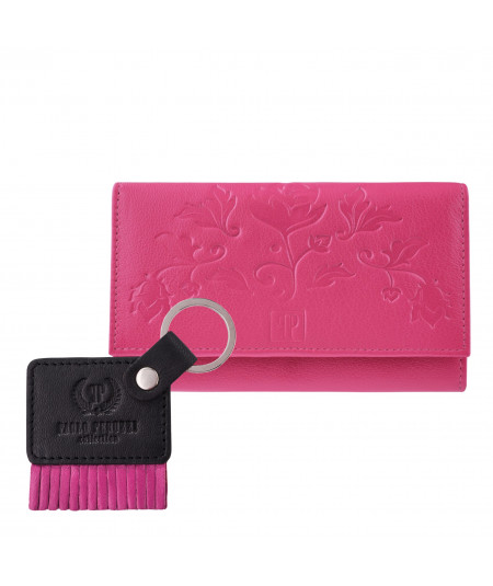 Paolo Peruzzi Dámska kožená peňaženka a kľúčenka ZUP-107-PI | ružová