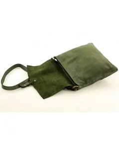 MARCO MAZZINI Kožená kabelka vintage old pelle | zelená