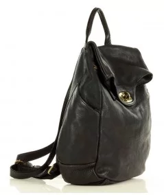 MARCO MAZZINI Veľký dámsky kožený batoh HANDMADE | čierna