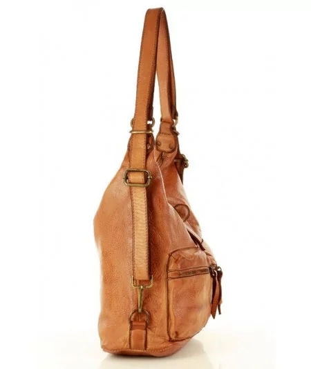 MARCO MAZZINI Dámska kožená taška&batoh | camel