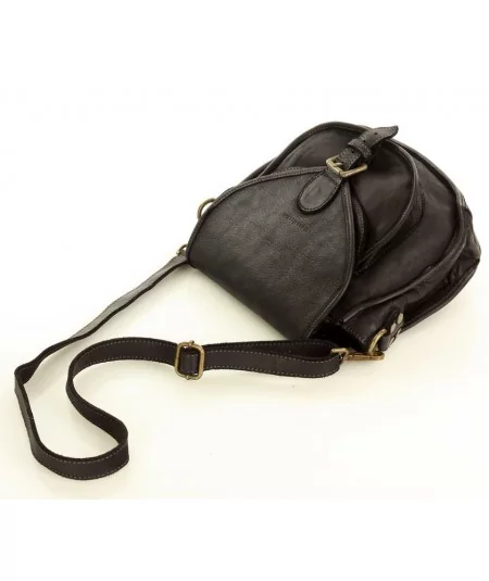 MARCO MAZZINI Dámska kožená kabelka Handmade | čierna