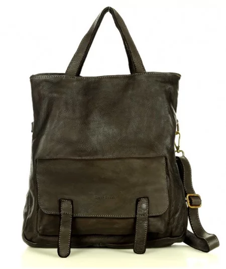MARCO MAZZINI Kožená taška & batoh s predným vreckom | caffe