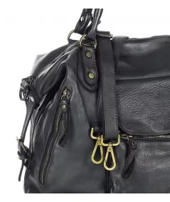 MARCO MAZZINI Dámska kožená taška Handmade | čierna