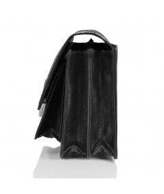 PAOLO PERUZZI Pánska kožená príručná taška-etue | čierna