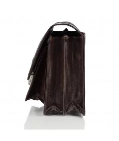 PAOLO PERUZZI Pánska kožená príručná taška-etue | tmavohnedá
