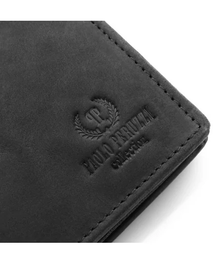 PAOLO PERUZZI Pánska kožená peňaženka | tmavomodrá