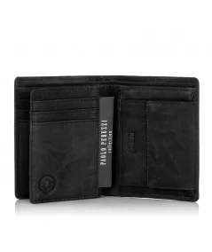 PAOLO PERUZZI Pánska kožená peňaženka s RFID | tmavomodrá