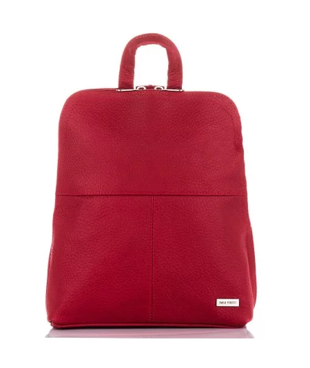 PAOLO PERUZZI Dámsky kožený batoh | červená