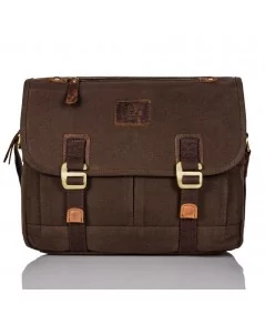 PAOLO PERUZZI Pánsky set taška cez rameno + peňaženka ZUP-17-BR | hnedá