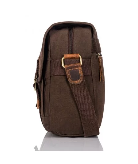 PAOLO PERUZZI Pánsky set taška cez rameno + peňaženka ZUP-17-BR | hnedá