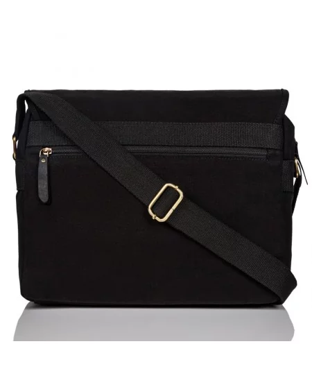 PAOLO PERUZZI Pánsky set taška cez rameno + peňaženka ZUP-17-BL | čierna