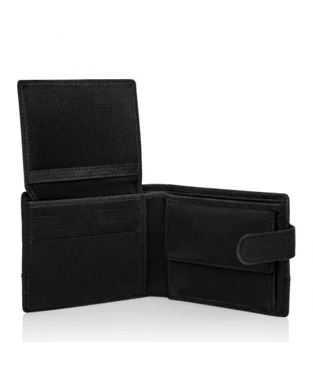 PAOLO PERUZZI Pánsky set taška na rameno + peňaženka ZUP-18-BL | čierna