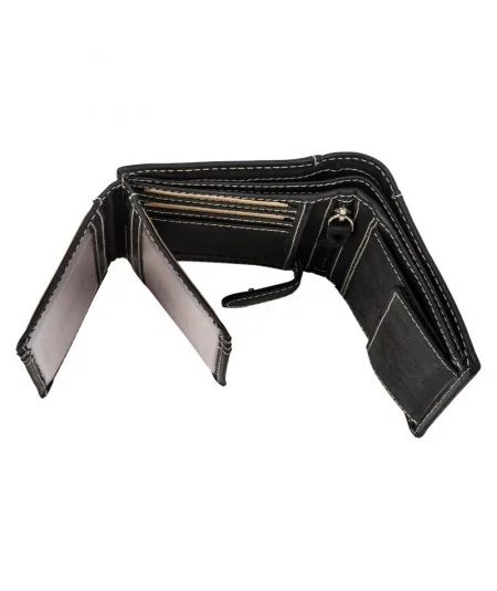 PAOLO PERUZZI Pánska kožená taška + peňaženka | čierna
