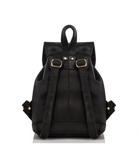 Paolo Peruzzi Dámsky kožený batoh + Dámska kožená peňaženka | čierna