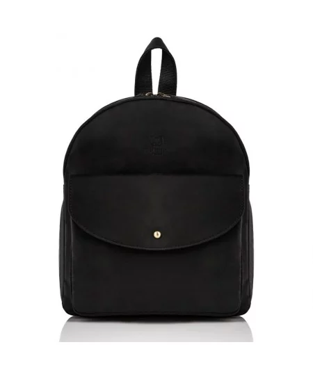 Paolo Peruzzi Dámska kožená súprava batoh + peňaženka VINTAGE | čierna