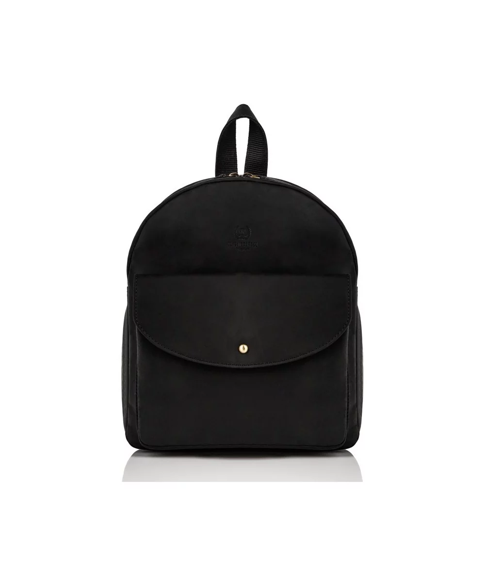 Paolo Peruzzi Dámska kožená súprava batoh + peňaženka VINTAGE | čierna