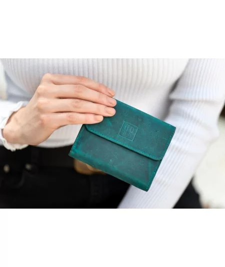 PAOLO PERUZZI Dámska kožená peňaženka | zelená