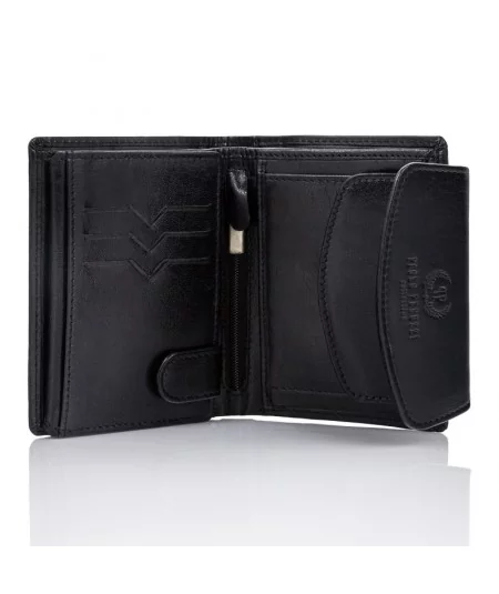 PAOLO PERUZZI Dámska kožená peňaženka s RFID | čierna