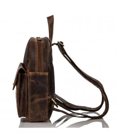 PAOLO PERUZZI Dámsky kožený vintage batoh | hnedá