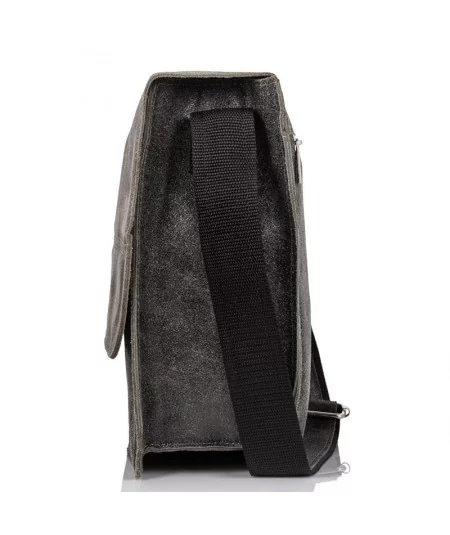 PAOLO PERUZZI Pánska kožená taška cez rameno | šedá