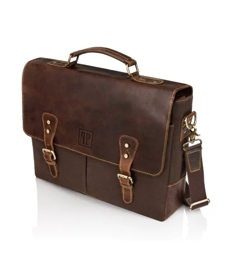 PAOLO PERUZZI Pánska kožená taška a peňaženka | hnedá