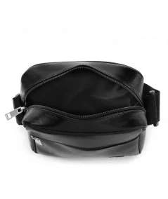 PAOLO PERUZZI Pánska súprava taška cez rameno + ľadvinka | čierna