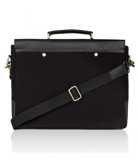 PAOLO PERUZZI Pánsky set-kožená taška a peňaženka | čierna